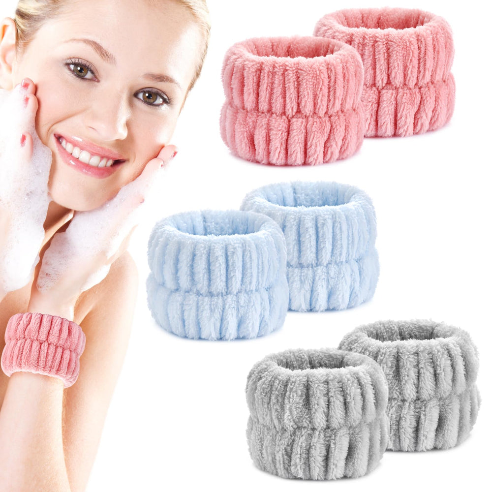 Bandas Wykodra para lavado facial con cierre elástico y alta absorbencia.