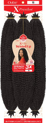 X-pression Twisted Up 3X Springy Afro Twist 24in pack for easy, salon-free protective styling.