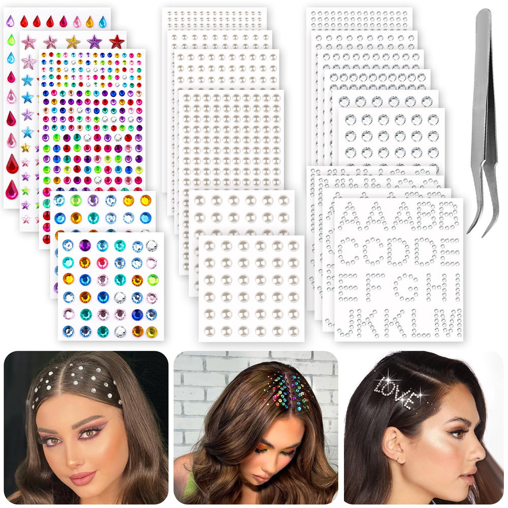 XANGNIER Piedras para cabello brillantes para looks de fiesta y evento