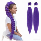 Xcrayto long purple braiding hair for a natural-looking braid.