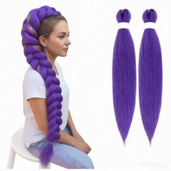 Xcrayto long purple braiding hair for a natural-looking braid.