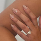Uñas XCREANDO beige ataúd mediano con aspecto natural y fácil aplicación
