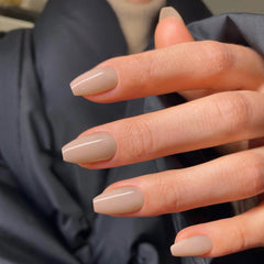 Uñas gel artificiales naturales mediano cuadrado para uso diario