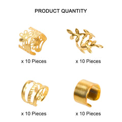 XCZYN cuff dorado para cabello, ideal para trenzas y looks versátiles.