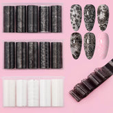 XEAOHESY black white lace nail foil roll for elegant floral accents.