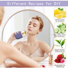 XHJRI Purple ice cube mold on neck area for soothing cool-down massage