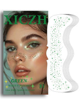 XICZH Face Glitter green tattoos for festival sparkle and quick application