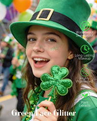 XICZH Face Glitter green tattoos stay put through sweat at outdoor events