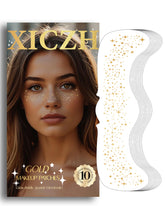 Parche dorado de XICZH para la cara, ideal para apariencias festivas.