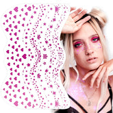 Parche brillante para rostro XIELIME, rosa, ideal para looks de fiesta.