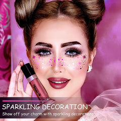 Pecas temporales rosas XIELIME para un look festivo.