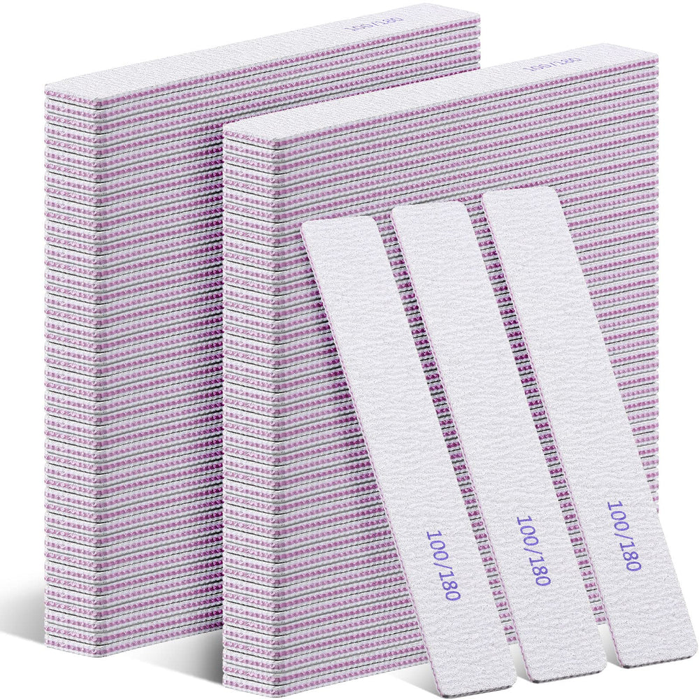 Xinnun nail files 100/180 grit bulk pack for quick shaping