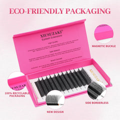 XIUSUZAKI 0-07-d lashes in matte black for versatile styling options.