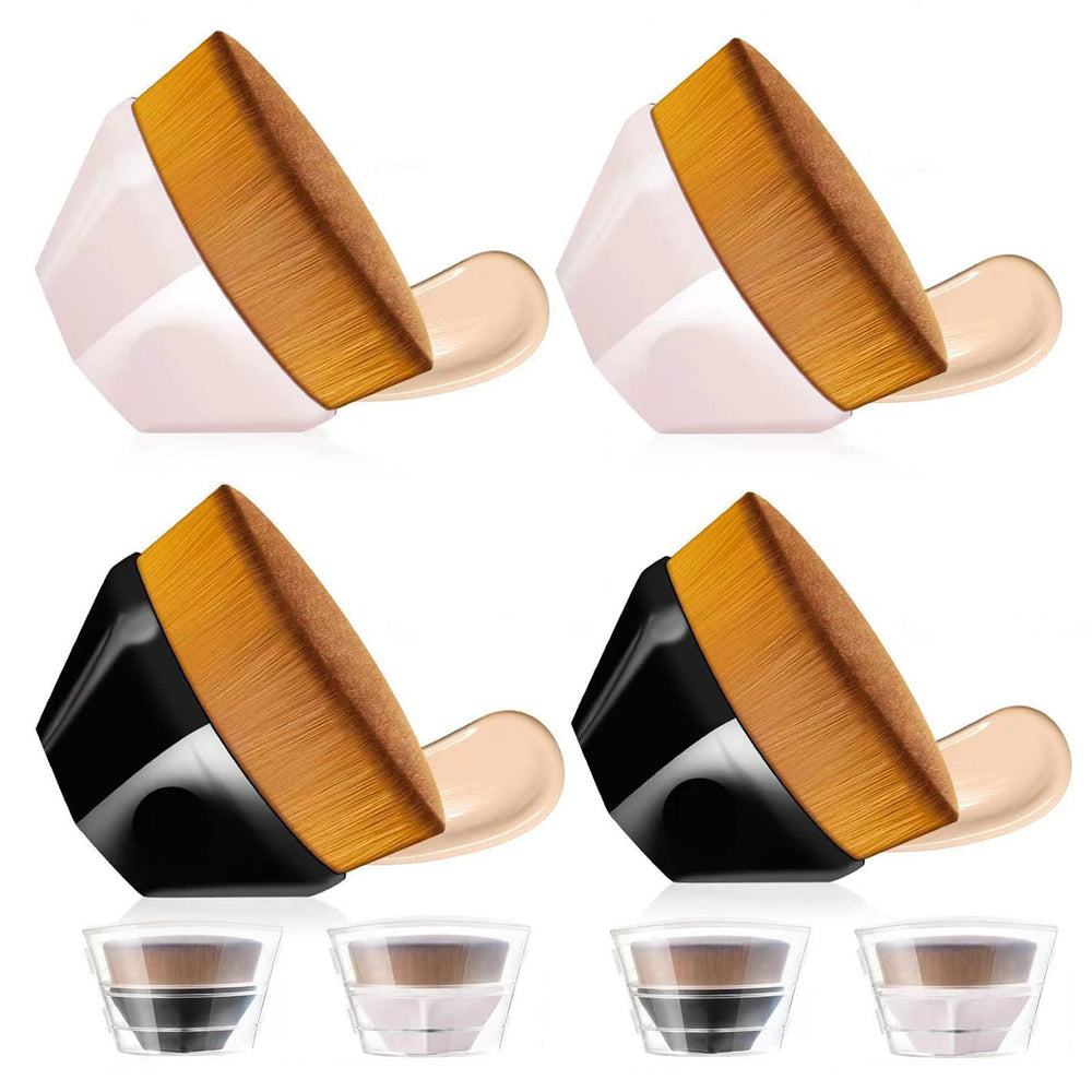 XKFLAUHM foundation brush with hexagon kabuki for seamless blending of liquids and powders