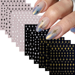 XMMXNBJ estrellas oro uñas: diseño brillante para manicura rápida y duradera.