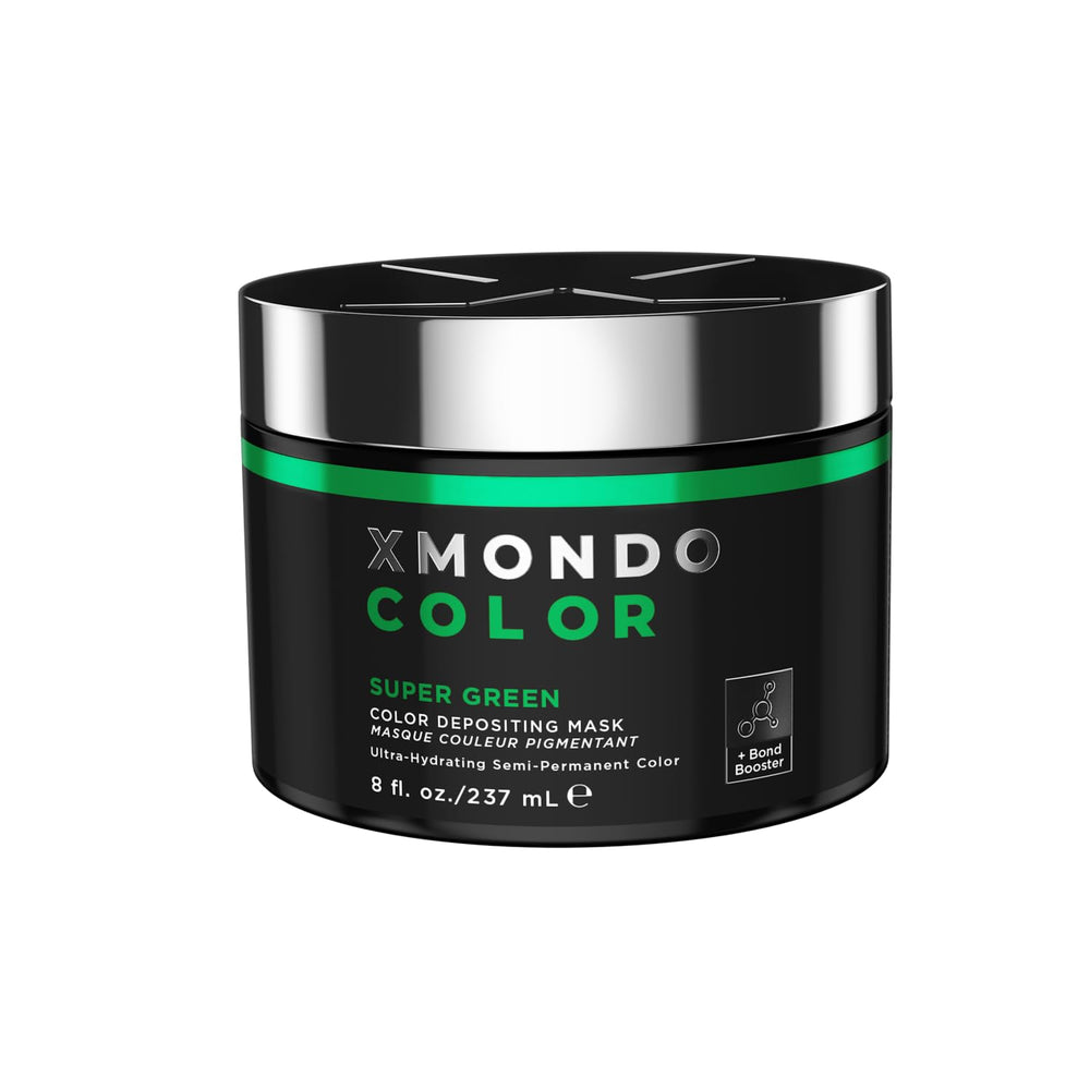 XMONDO Color Super Green bottle application for vibrant pigment deposit