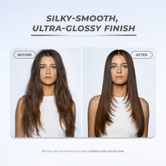 XMONDO Hair Super Gloss application scene shows easy comb-through