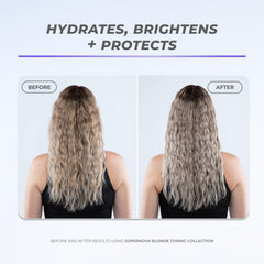XMONDO Supernova brightening tone enhances cooler blonde highlights.