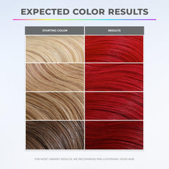 XMONDO Super Red application on hair demonstrates bold pigment and hydration