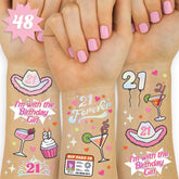 xo Fetti 21st birthday tattoos in gold foil for glam photos