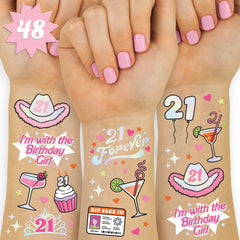 xo Fetti 21st birthday tattoos in gold foil for glam photos