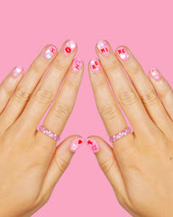 xo Fetti Be Mine pegatinas de uñas con motivos retro para Valentín.