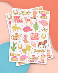 xo Fetti cowgirl tattoos design horses for festive rodeo party accents