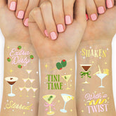 xo Fetti Extra Dirty Martini olive tattoo on skin for playful party flair