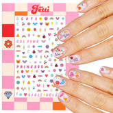 xo, Fetti packaging image showing four sheets of 816 decals for party activities