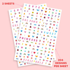 xo, Fetti four sheets spread with 816 designs for a fun DIY manicure