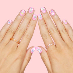 xo Fetti Kids rainbow nail stickers create cheerful, colorful manis