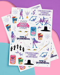 xo Fetti Pop Star Tattoos purple glow designs catch light at celebrations