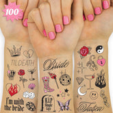 xo Fetti realistic bachelorette tattoos flame design for bold party looks