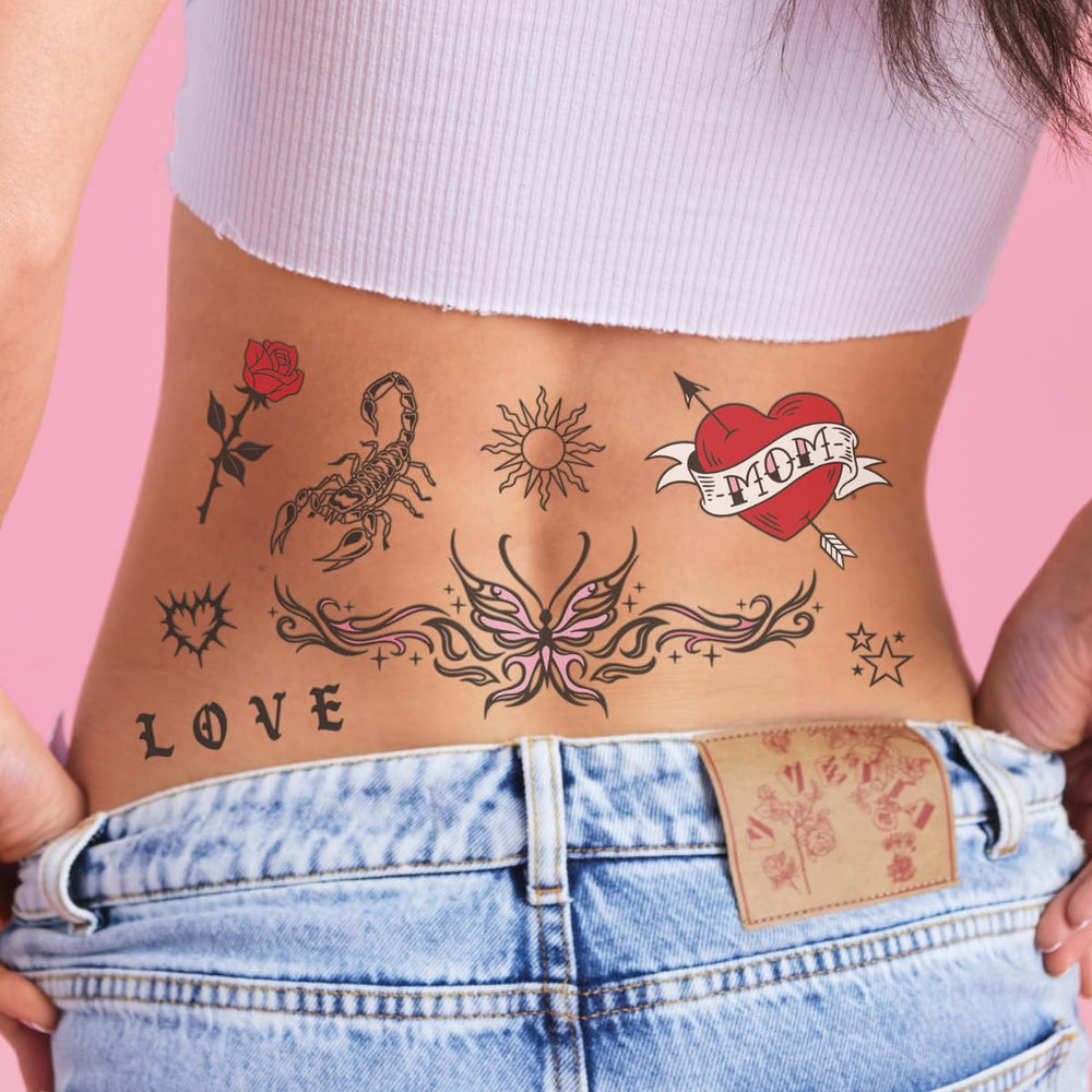xo Fetti angels tattoo design for stylish party favors and skin-safe wear