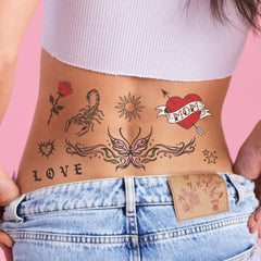 xo Fetti angels tattoo design for stylish party favors and skin-safe wear