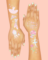 Tatuajes xo Fetti con rosas y destellos, añade brillo a la celebración