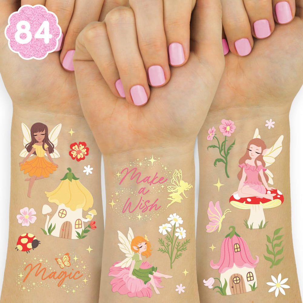 Tatuajes xo Fetti hada del bosque con lámina de oro para fiesta.
