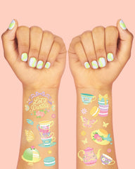 xo Fetti Tea Party Tattoos macarons design ideal for dessert table décor