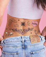 xo, Fetti Y2K tattoos butterflies design for delicate flair at gatherings and photos