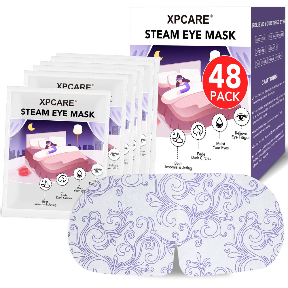 XPCARE mascaras oculares con vapor caliente, uso práctico y desechable para alivio rápido.