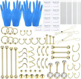 Xpircn kit de piercing completo con 90 piezas para múltiples perforaciones.