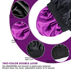 XRACEPHOL adjustable satin bonnet provides a comfortable, customizable fit.