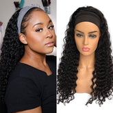 XSY headband wig deep wave 20 inch shows natural volume for daily wear