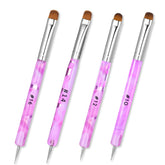 Xthrotsenk 4-piece nail art brush set with metal handle for precise gel application