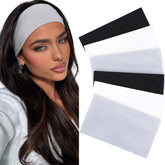 XTREND 6-pcs headbands in black, front view, secure fit for workouts.