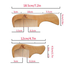 Xuanli wooden combs with arc grind for smooth detangling.