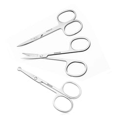 XUJINCN small scissors with curved tip for precise nose hair trimming.
