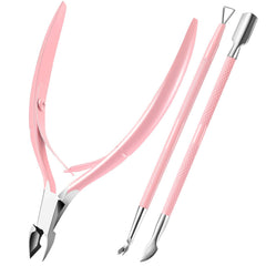 XUNXMAS 5-in-1 cuticle tool in hand for precise nail grooming at home.