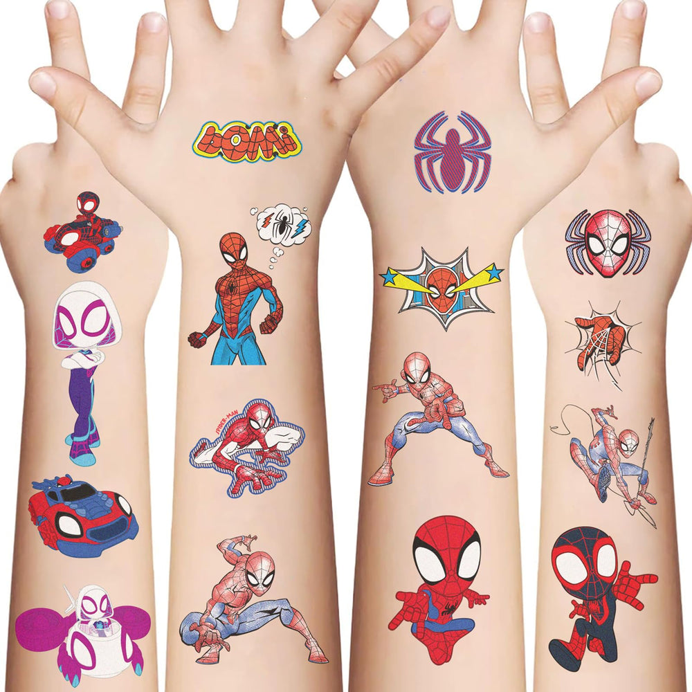 XYLL Spider-Man tatuajes temporales para niños, fáciles de aplicar en minutos