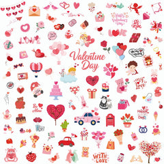 XZENTIRA: conjunto de 214 tatuajes de San Valentín para decorar fiestas